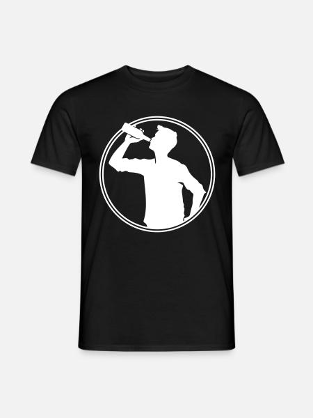 Drinker Beer Silhouette - Men's T-Shirt - black