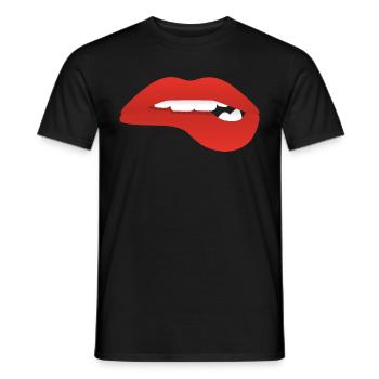 Rote Lippen sagen Küss mich - Männer T-Shirt - Schwarz - Vorne - AI Model Male 178 light (178cm)