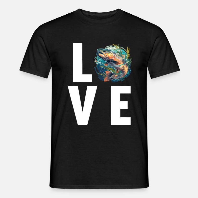 Lachse Lachs - Männer T-Shirt - Schwarz