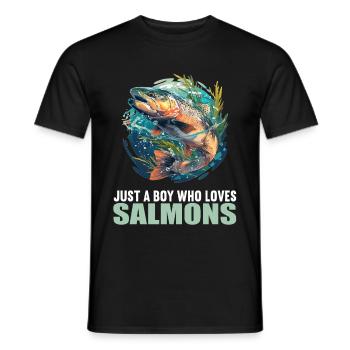 Salmon Salmon - Men's T-Shirt - black - Front - AI Model Male 178 light (178cm)