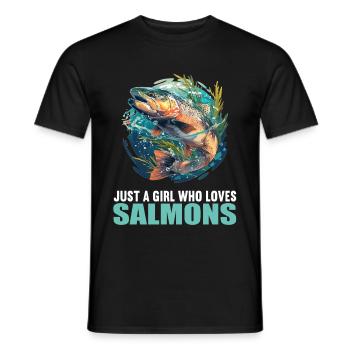 Salmon Salmon - Men's T-Shirt - black - Front - AI Model Male 178 light (178cm)