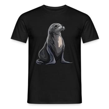 Sea Lions Sea Lion - Men's T-Shirt - black - Front - AI Model Male 178 light (178cm)