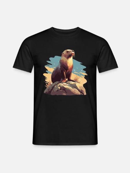 Seelöwen Seelöwe - Männer T-Shirt - Schwarz