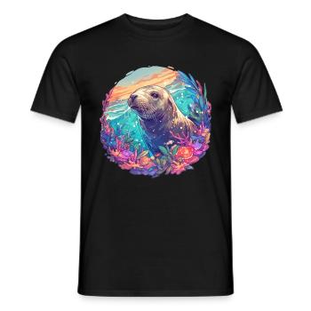 Sea Lions Sea Lion - Men's T-Shirt - black - Front - AI Model Male 178 light (178cm)