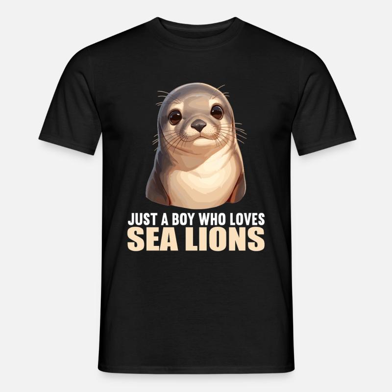 Seelöwen Seelöwe - Männer T-Shirt - Schwarz