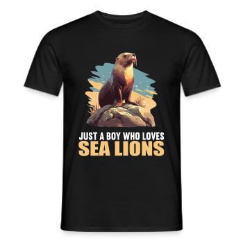 Lions de mer Lion de mer - T-shirt homme - noir - Devant - AI Model Male 178 light (178cm)