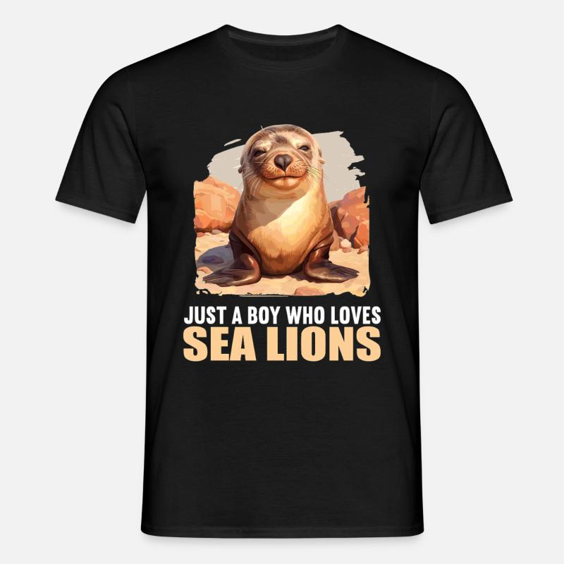 Seelöwen Seelöwe - Männer T-Shirt - Schwarz