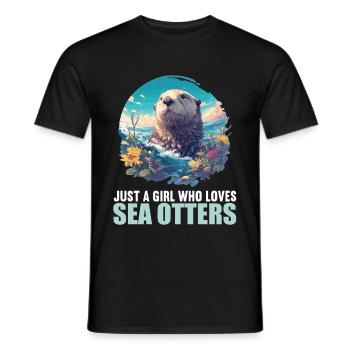 Loutre de mer - T-shirt homme - noir - Devant - AI Model Male 178 light (178cm)