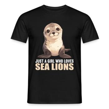 Sea Lions Sea Lion - Men's T-Shirt - black - Front - AI Model Male 178 light (178cm)
