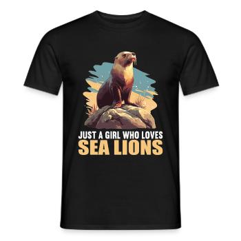 Sea Lions Sea Lion - Men's T-Shirt - black - Front - AI Model Male 178 light (178cm)