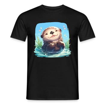 Loutre de mer - T-shirt homme - noir - Devant - AI Model Male 178 light (178cm)