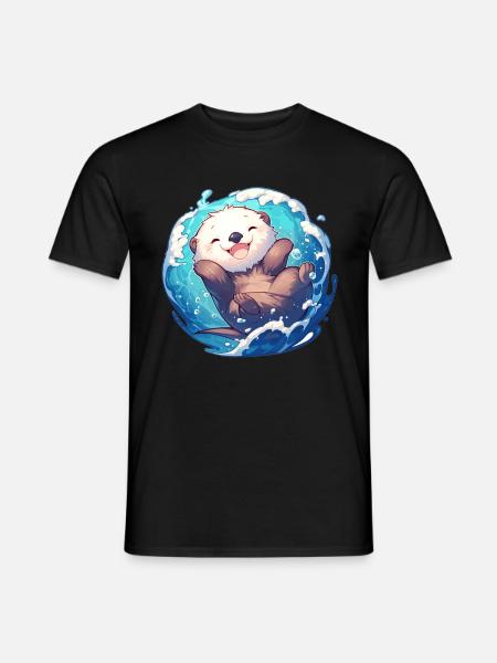 Wydra morska - T-shirt męski - czarny