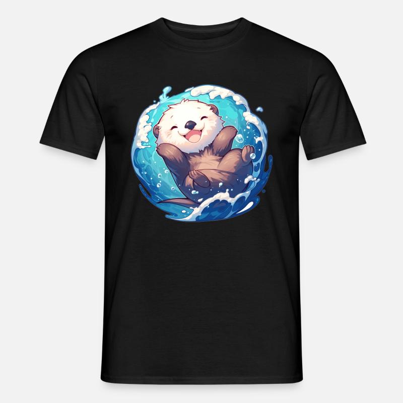 Seeotter - Männer T-Shirt - Schwarz
