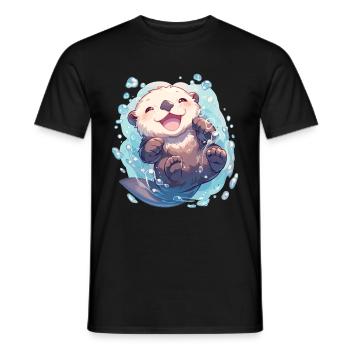 Loutre de mer - T-shirt homme - noir - Devant - AI Model Male 178 light (178cm)