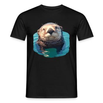 Loutre de mer - T-shirt homme - noir - Devant - AI Model Male 178 light (178cm)