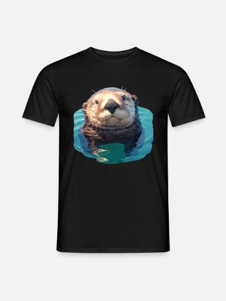 Seeotter - Männer T-Shirt - Schwarz