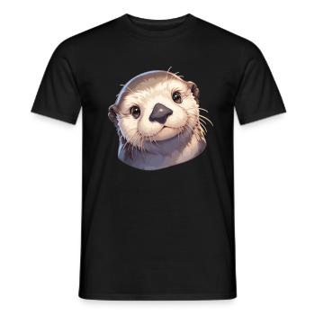 Loutre de mer - T-shirt homme - noir - Devant - AI Model Male 178 light (178cm)