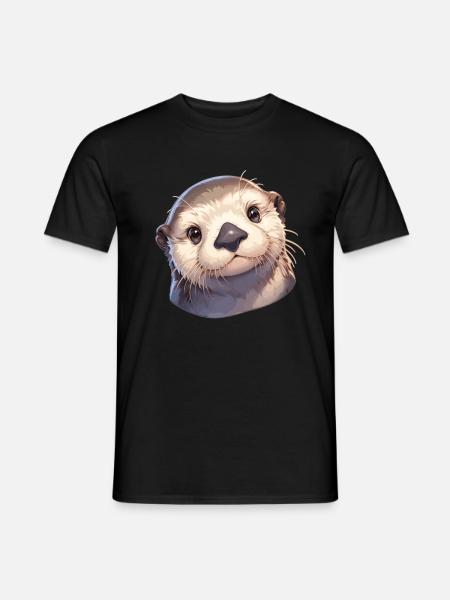 Seeotter - Männer T-Shirt - Schwarz
