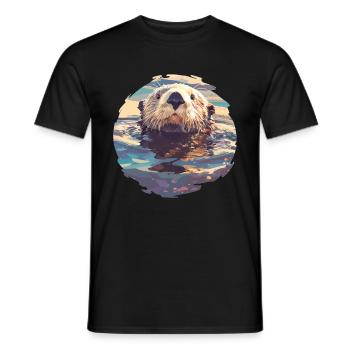 Loutre de mer - T-shirt homme - noir - Devant - AI Model Male 178 light (178cm)