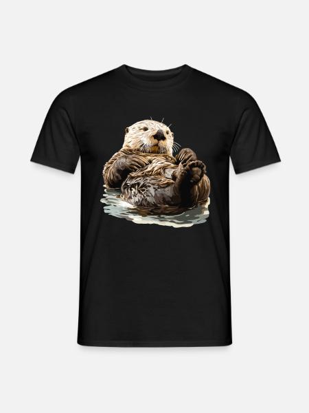 Seeotter - Männer T-Shirt - Schwarz