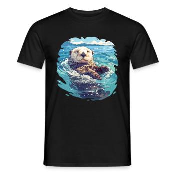 Loutre de mer - T-shirt homme - noir - Devant - AI Model Male 178 light (178cm)