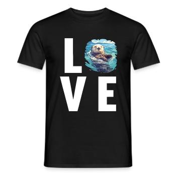 Loutre de mer - T-shirt homme - noir - Devant - AI Model Male 178 light (178cm)