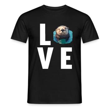 Loutre de mer - T-shirt homme - noir - Devant - AI Model Male 178 light (178cm)