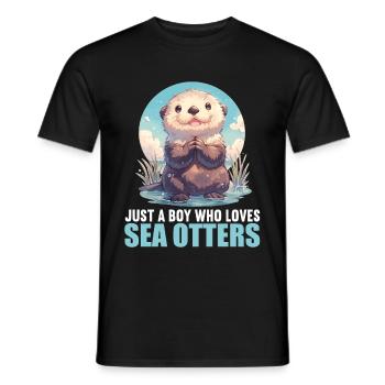 Loutre de mer - T-shirt homme - noir - Devant - AI Model Male 178 light (178cm)
