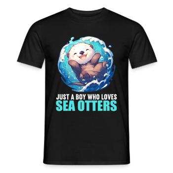 Loutre de mer - T-shirt homme - noir - Devant - AI Model Male 178 light (178cm)