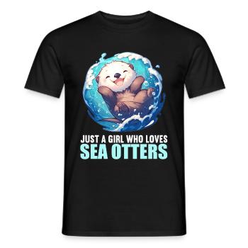 Loutre de mer - T-shirt homme - noir - Devant - AI Model Male 178 light (178cm)