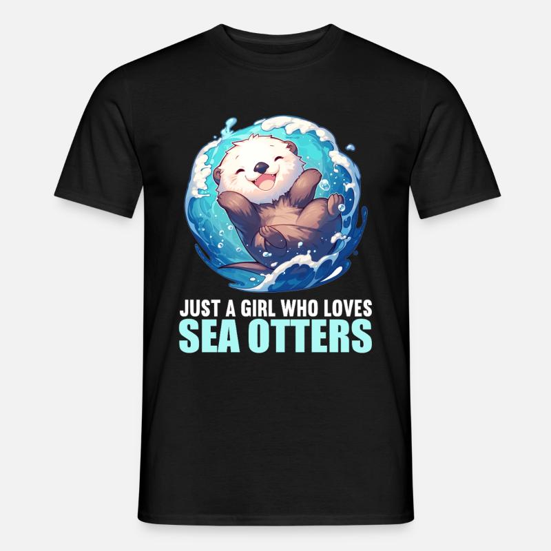 Seeotter - Männer T-Shirt - Schwarz
