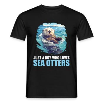 Loutre de mer - T-shirt homme - noir - Devant - AI Model Male 178 light (178cm)