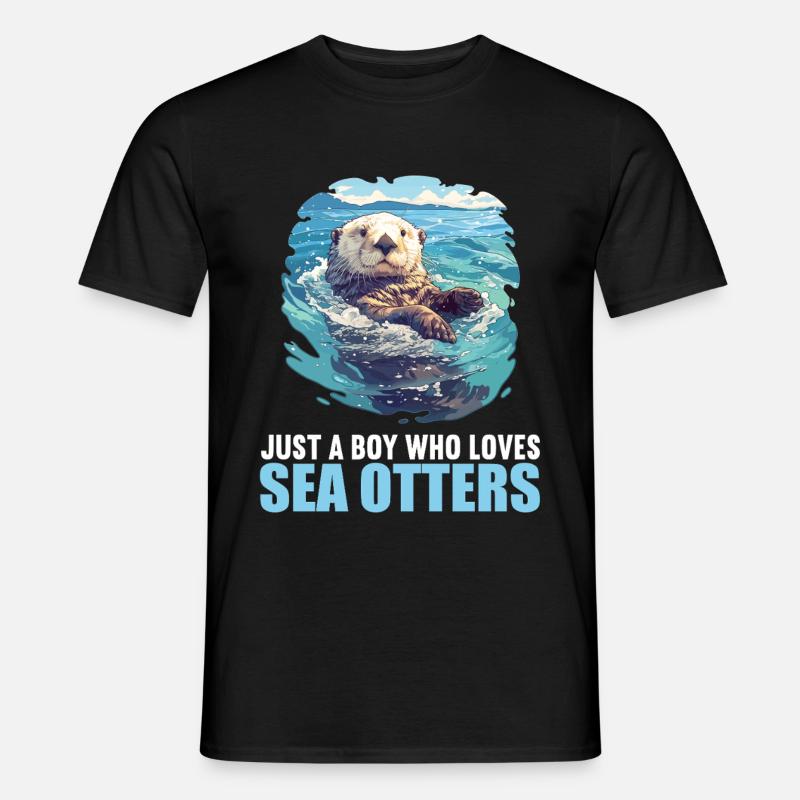 Seeotter - Männer T-Shirt - Schwarz