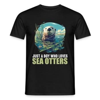 Loutre de mer - T-shirt homme - noir - Devant - AI Model Male 178 light (178cm)