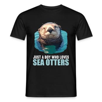 Loutre de mer - T-shirt homme - noir - Devant - AI Model Male 178 light (178cm)