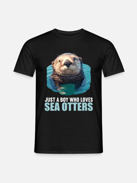 Seeotter - Männer T-Shirt - Schwarz