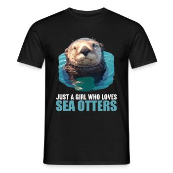 Loutre de mer - T-shirt homme - noir - Devant - AI Model Male 178 light (178cm)