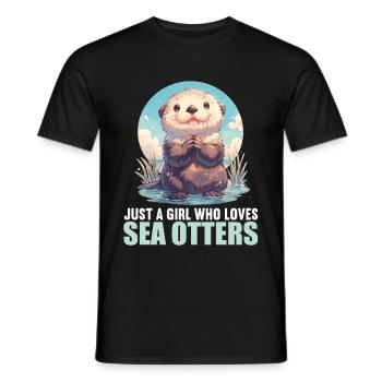 Loutre de mer - T-shirt homme - noir - Devant - AI Model Male 178 light (178cm)