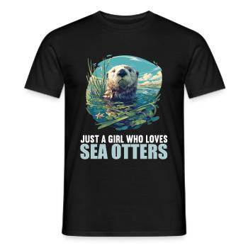 Loutre de mer - T-shirt homme - noir - Devant - AI Model Male 178 light (178cm)