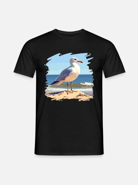 Möwen Möwe - Männer T-Shirt - Schwarz