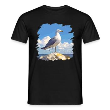 Mouettes Mouette - T-shirt homme - noir - Devant - AI Model Male 178 light (178cm)