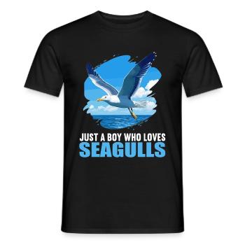 Seagulls Seagull - Men's T-Shirt - black - Front - AI Model Male 178 light (178cm)
