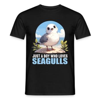 Seagulls Seagull - Men's T-Shirt - black - Front - AI Model Male 178 light (178cm)