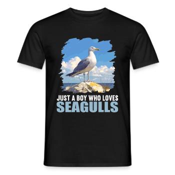 Seagulls Seagull - Men's T-Shirt - black - Front - AI Model Male 178 light (178cm)