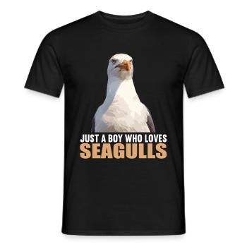 Seagulls Seagull - Men's T-Shirt - black - Front - AI Model Male 178 light (178cm)