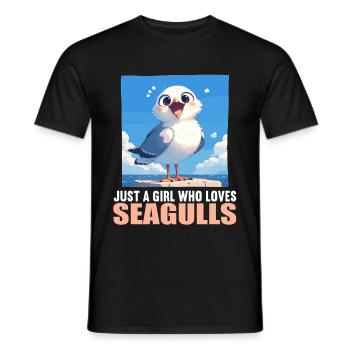 Seagulls Seagull - Men's T-Shirt - black - Front - AI Model Male 178 light (178cm)