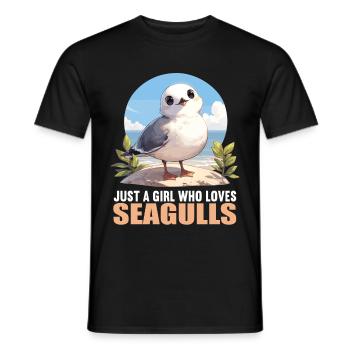 Seagulls Seagull - Men's T-Shirt - black - Front - AI Model Male 178 light (178cm)