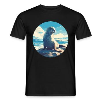 Seals, Seal - Men's T-Shirt - black - Front - AI Model Male 178 light (178cm)