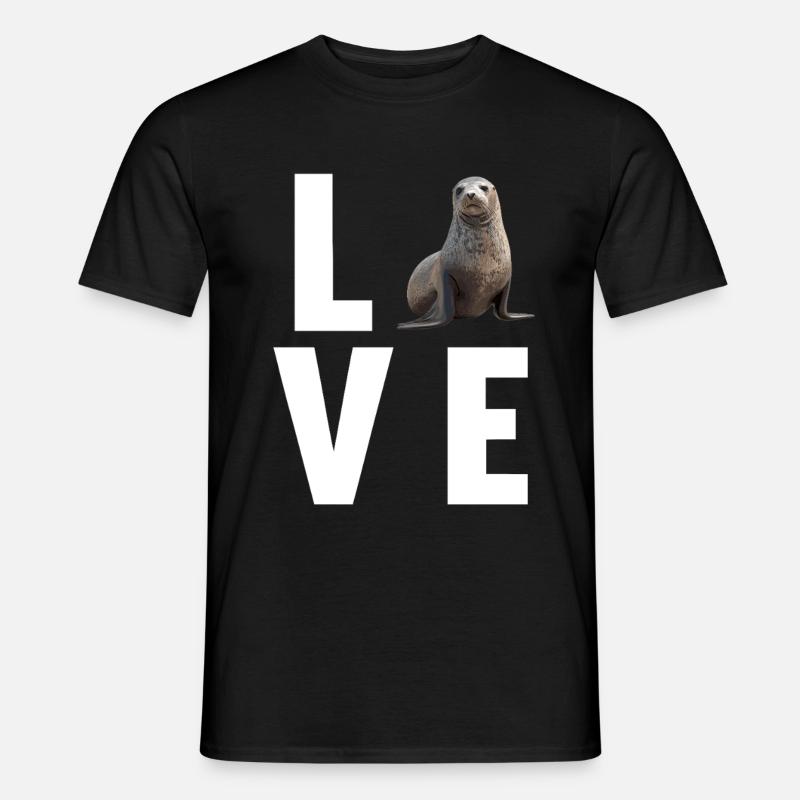 Robben Robbe - Männer T-Shirt - Schwarz
