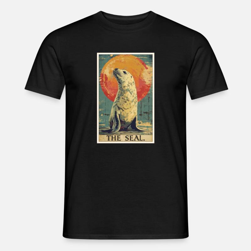 Robben Robbe - Männer T-Shirt - Schwarz